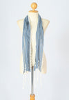 ผ้าพันคอแต่งพู่ลูกไม้ - Tassel Leafy Lace Scarf