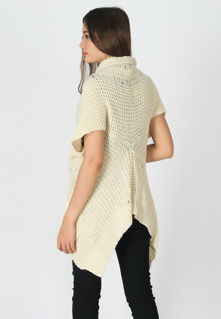 เสื้อคลุมไหมพรม -  Open Front Cable Knit Cardigan