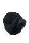 หมวกไหมพรมถักลายเปีย บุขนด้านในสำหรับกันหนาว No.688 - Unisex Cable Knit Fleece Lining Knit Beanie Ski Hat