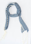 ผ้าพันคอแต่งพู่ลูกไม้ - Tassel Leafy Lace Scarf