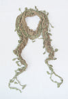 ผ้าพันคอแต่งพู่ลูกไม้ - Tassel Leafy Lace Scarf