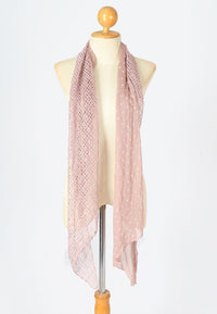ผ้าพันคอปักลายผสมลายถัก - Shawl Lace Embroidered Scarf