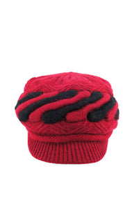 หมวกไหมพรมทอสลับสี - Visor Wool Knit Hat