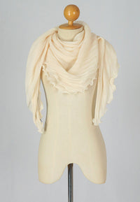 ผ้าพันคอชีฟองแบบพลีท - Pleated Chiffon Lightweight Wrap Scarf