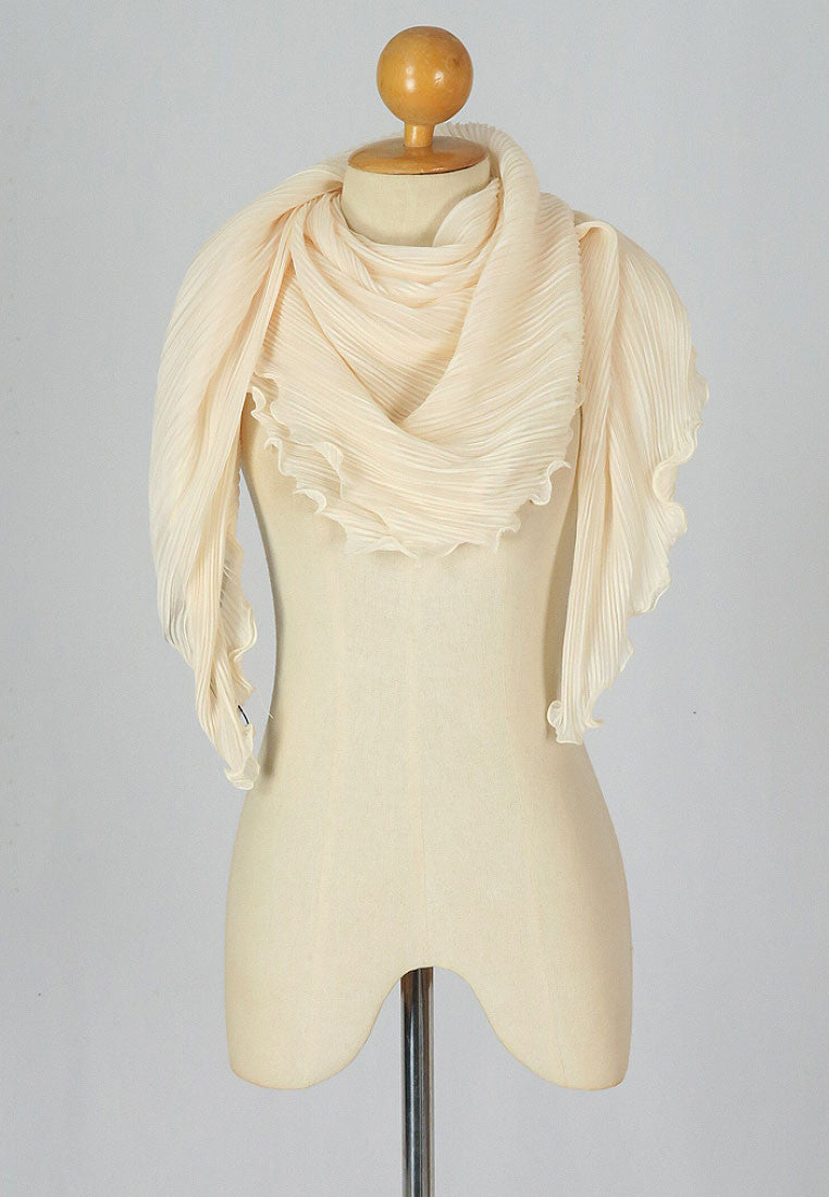 ผ้าพันคอชีฟองแบบพลีท - Pleated Chiffon Lightweight Wrap Scarf