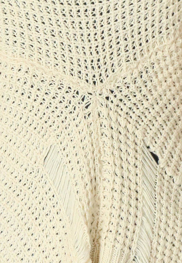 เสื้อคลุมไหมพรม -  Open Front Cable Knit Cardigan