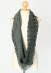 ผ้าพันคอไหมพรมทรงอินฟินิตี้ทูโทน - Warm Knit Infinity Scarf With Tassels