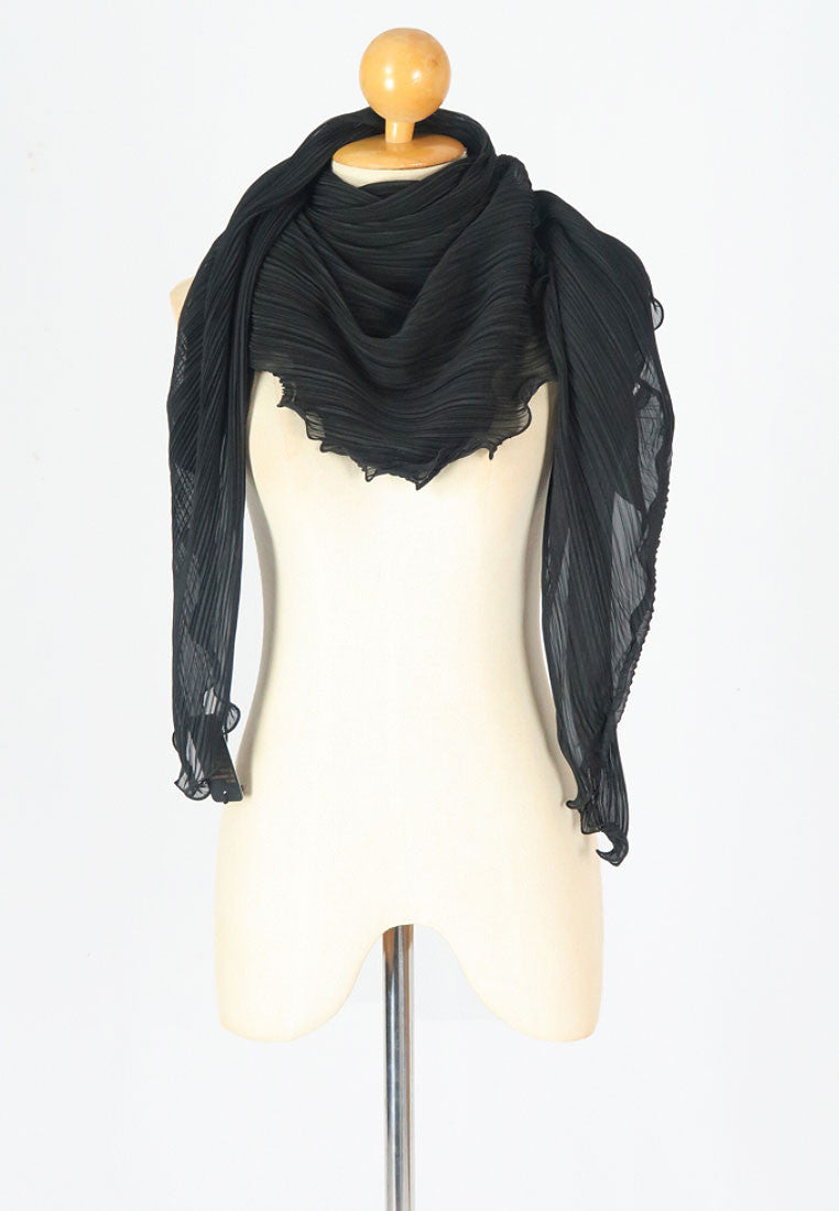 ผ้าพันคอชีฟองแบบพลีท - Pleated Chiffon Lightweight Wrap Scarf