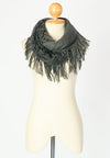 ผ้าพันคอไหมพรมทรงอินฟินิตี้ทูโทน - Warm Knit Infinity Scarf With Tassels