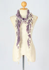 ผ้าพันคอแต่งพู่ลูกไม้ - Tassel Leafy Lace Scarf