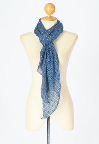 ผ้าพันคอปักลายผสมลายถัก - Shawl Lace Embroidered Scarf