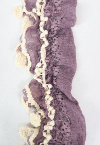 ผ้าพันคอแต่งพู่ลูกไม้ - Tassel Leafy Lace Scarf