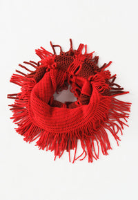 ผ้าพันคอทรงอินฟินิตี้ - Warm Knit Infinity Scarf With Tassels