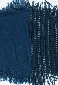 ผ้าพันคอไหมพรมทรงอินฟินิตี้ทูโทน - Warm Knit Infinity Scarf With Tassels