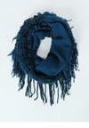 ผ้าพันคอไหมพรมทรงอินฟินิตี้ทูโทน - Warm Knit Infinity Scarf With Tassels