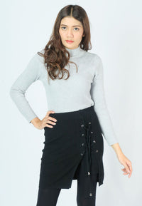 เสื้อไหมพรมคอเต่าแขนยาว - Korean Thick Turtleneck Sweater (T-076)