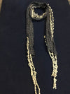 ผ้าพันคอแต่งพู่ลูกไม้ - Tassel Leafy Lace Scarf