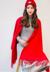 ผ้าพันคอแคชเมียร์แต่งพู่ ขนาด 71x27'' สำหรับชายหญิง - Unisex Cashmere Scarf Wool Wrap Shawl