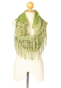 ผ้าพันคอซิลค์ - Reindeer Tassel Silk Shawl Scarf