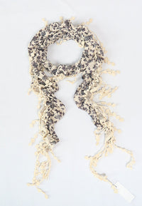ผ้าพันคอลาย ดอกแต่งลูกไม้ - Fringes Lace Scarf
