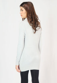 เสื้อไหมพรมคอเต่าทรงยาว No.8742- Basic Slim Turtleneck Long Sweater