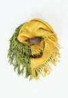 ผ้าพันคอไหมพรมทรงอินฟินิตี้ทูโทน - Warm Knit Infinity Scarf With Tassels