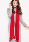 ผ้าพันคอแคชเมียร์แต่งพู่ ขนาด 71x27'' สำหรับชายหญิง - Unisex Cashmere Scarf Wool Wrap Shawl