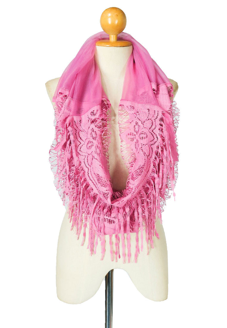 ผ้าพันคอซิลค์ - Reindeer Tassel Silk Shawl Scarf