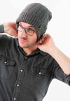 หมวกไหมพรมถักลายเปีย บุขนด้านใน H012- Unisex Cable Knit Fleece Lining Knit Beanie Ski Hat