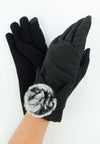 ถุงมือกันหนาว บุขนแต่งเฟอร์ - Insulated Thermal Down Gloves