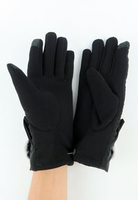 ถุงมือกันหนาว บุขนแต่งเฟอร์ - Insulated Thermal Down Gloves