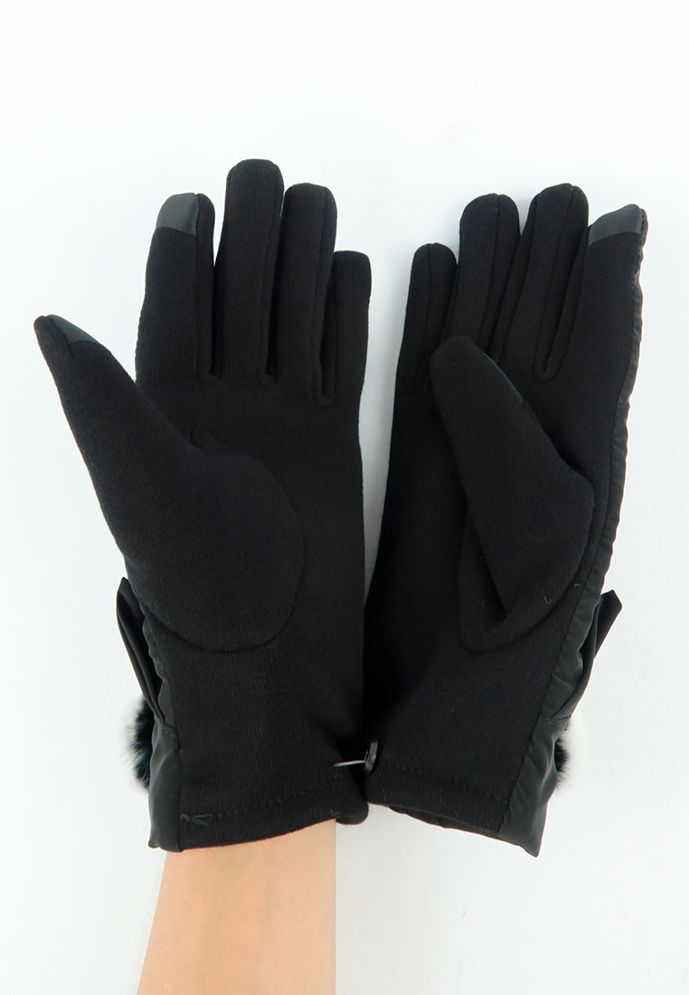 ถุงมือกันหนาว บุขนแต่งเฟอร์ - Insulated Thermal Down Gloves