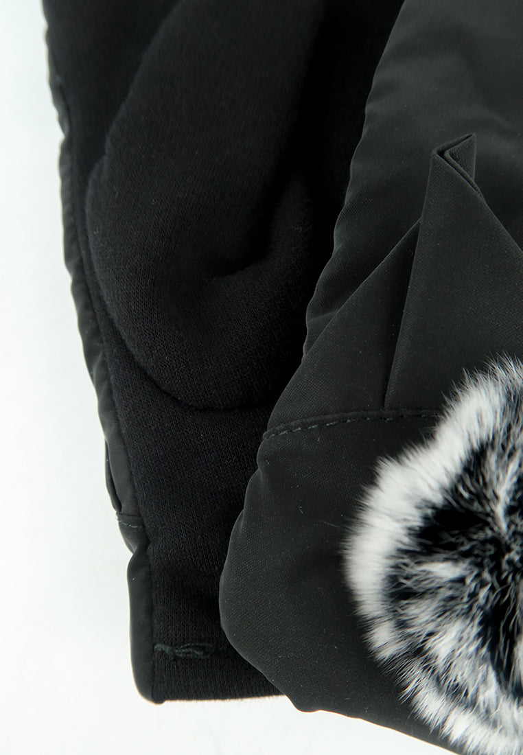 ถุงมือกันหนาว บุขนแต่งเฟอร์ - Insulated Thermal Down Gloves