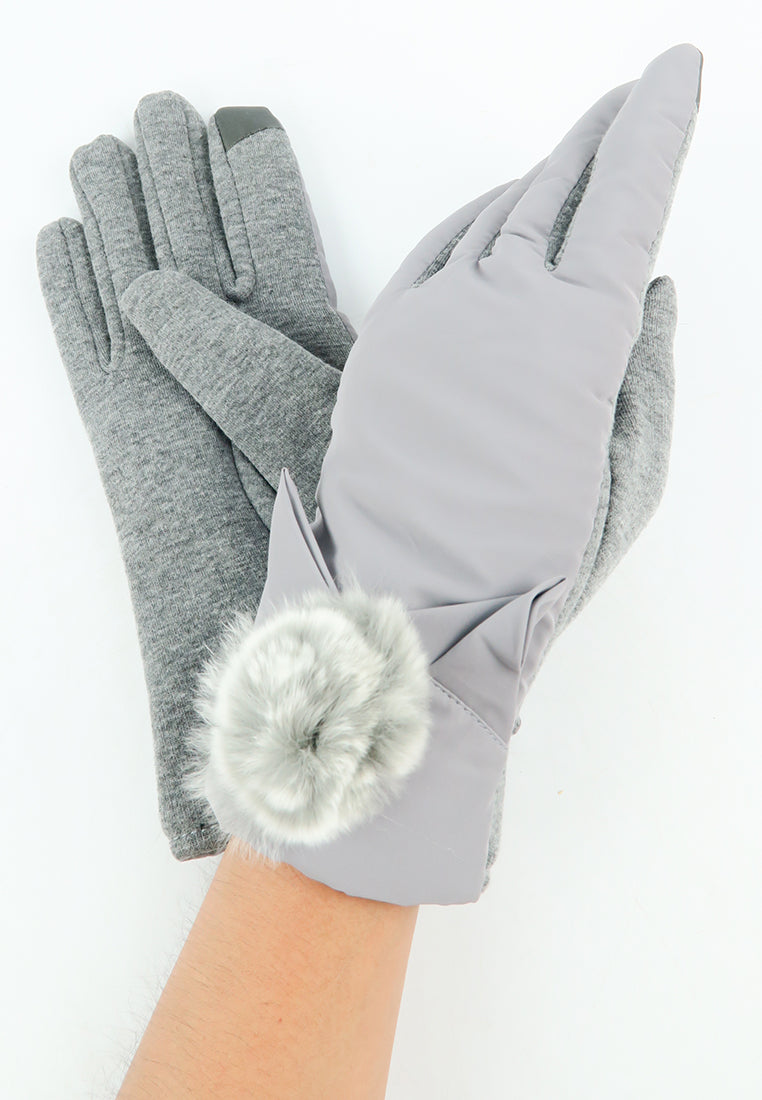 ถุงมือกันหนาว บุขนแต่งเฟอร์ - Insulated Thermal Down Gloves