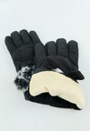 ถุงมือกันหนาว บุขน แต่งโบว์ - Insulated Thermal Down Gloves