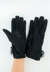 ถุงมือกันหนาว บุขน แต่งโบว์ - Insulated Thermal Down Gloves