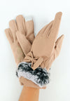 ถุงมือกันหนาว บุขน แต่งโบว์ - Insulated Thermal Down Gloves