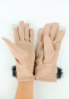 ถุงมือกันหนาว บุขน แต่งโบว์ - Insulated Thermal Down Gloves