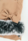 ถุงมือกันหนาว บุขน แต่งโบว์ - Insulated Thermal Down Gloves