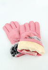 ถุงมือกันหนาว บุขน แต่งโบว์ - Insulated Thermal Down Gloves