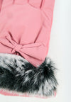 ถุงมือกันหนาว บุขน แต่งโบว์ - Insulated Thermal Down Gloves