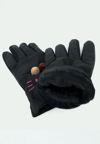 ถุงมือกันหนาว ผ้าดาวน์บุขน กันหิมะ สำหรับเด็ก  - Soft Thick Warmer Insulated Gloves for Kids
