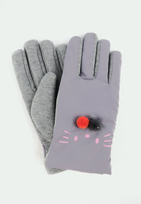 ถุงมือกันหนาว ผ้าดาวน์บุขน กันหิมะ สำหรับเด็ก  - Soft Thick Warmer Insulated Gloves for Kids