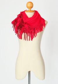 ผ้าพันคอทรงอินฟินิตี้ - Warm Knit Infinity Scarf With Tassels