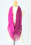 ผ้าพันคอไหมพรมทรงอินฟินิตี้ทูโทน - Warm Knit Infinity Scarf With Tassels