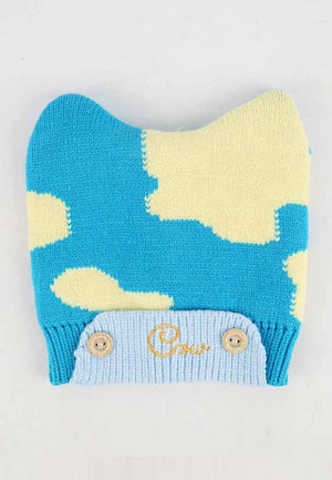 หมวกไหมพรม หมวกถักกันหนาว สำหรับเด็ก 1-2 ขวบ - Monkey Cat Ears Cap Wool Warm Beanies for Boy and Girl (1-2)Years)