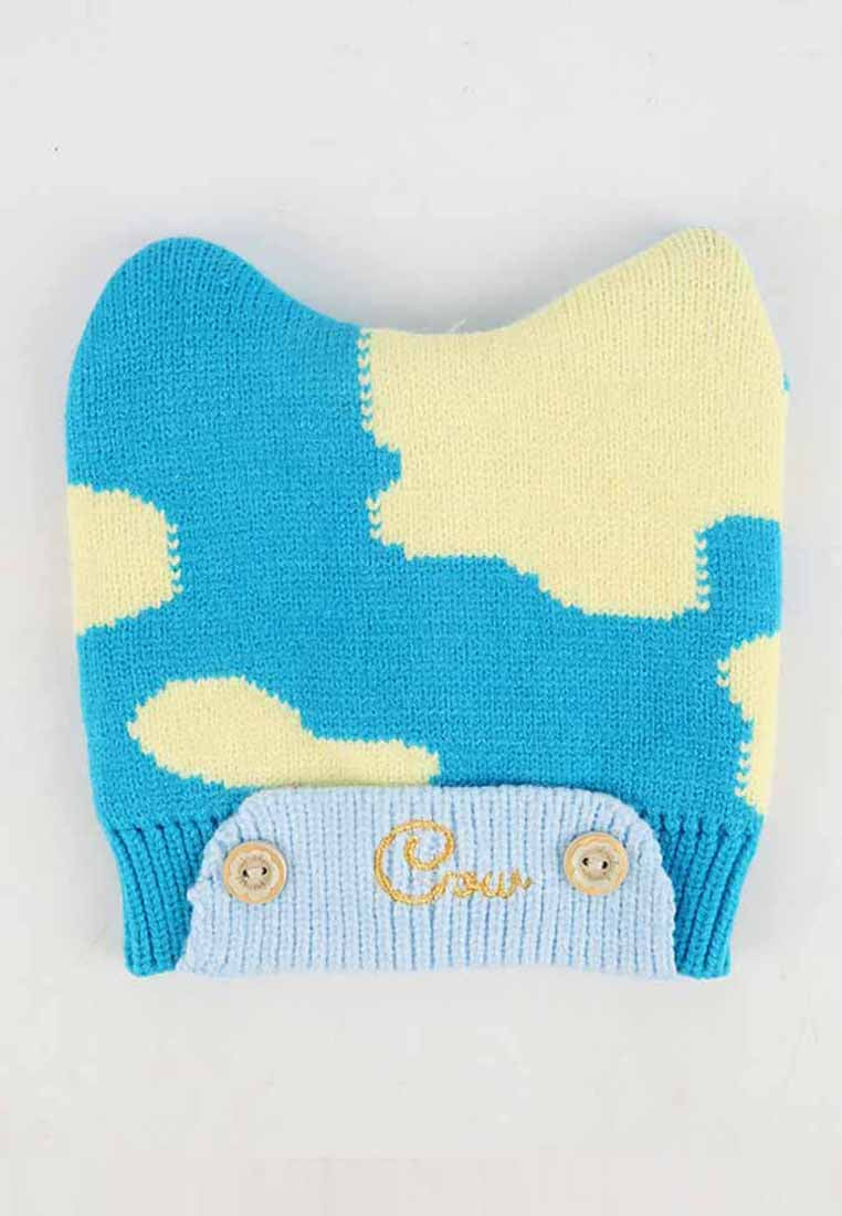 หมวกไหมพรม หมวกถักกันหนาว สำหรับเด็ก 1-2 ขวบ - Monkey Cat Ears Cap Wool Warm Beanies for Boy and Girl (1-2)Years)