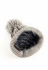 หมวกไหมพรม ทรงบีนนี่แต่งปอม แบบบุขนด้านใน - Winter Beanie Warm Fleece Lining Thick Slouchy Cable Knit Hat