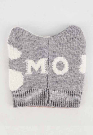 หมวกไหมพรม หมวกถักกันหนาว สำหรับเด็ก 1-2 ขวบ - Monkey Cat Ears Cap Wool Warm Beanies for Boy and Girl (1-2)Years)