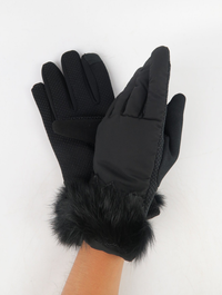 ถุงมือบุกันหนาวแต่งขน กันหิมะ บุขนด้านใน  - Bowi Wool Lining Thermal Snow WindBreaker Gloves